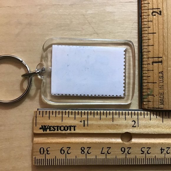 Penguin Keychain - Upcycled Recycled Postage Stamp Key Chain - Picture 4 of 8